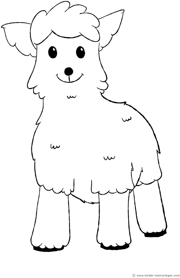 malvorlage-flauschiges-schaf-mit-laecheln