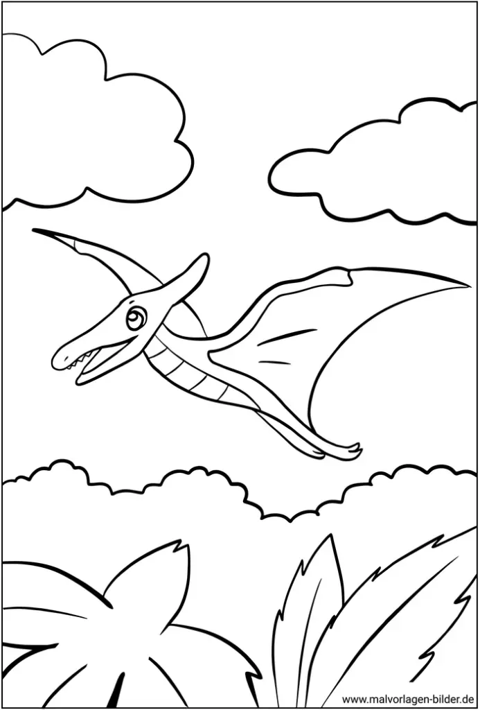 malvorlage-fliegender-dinosaurier-ausmalbild
