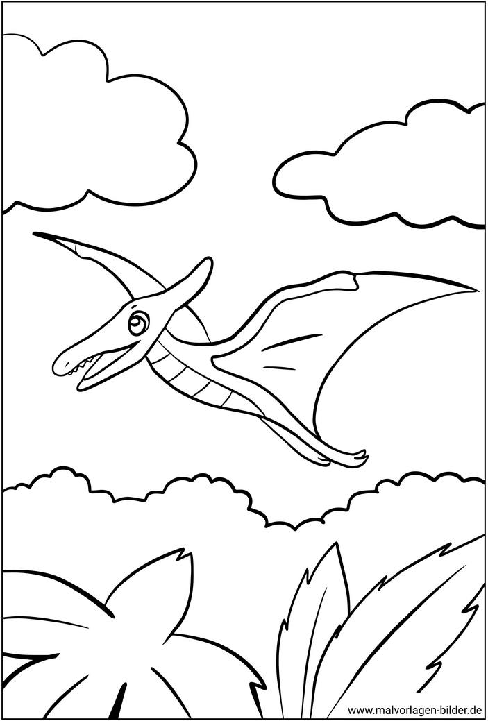malvorlage-fliegender-dinosaurier-ausmalbild