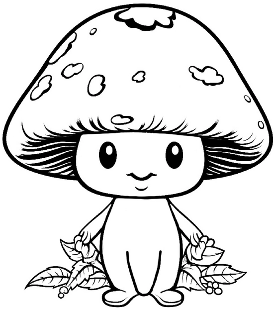 malvorlage-fliegenpilz-umgeben-von-pflanzen