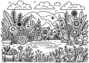 malvorlage-flora-teich-und-berge