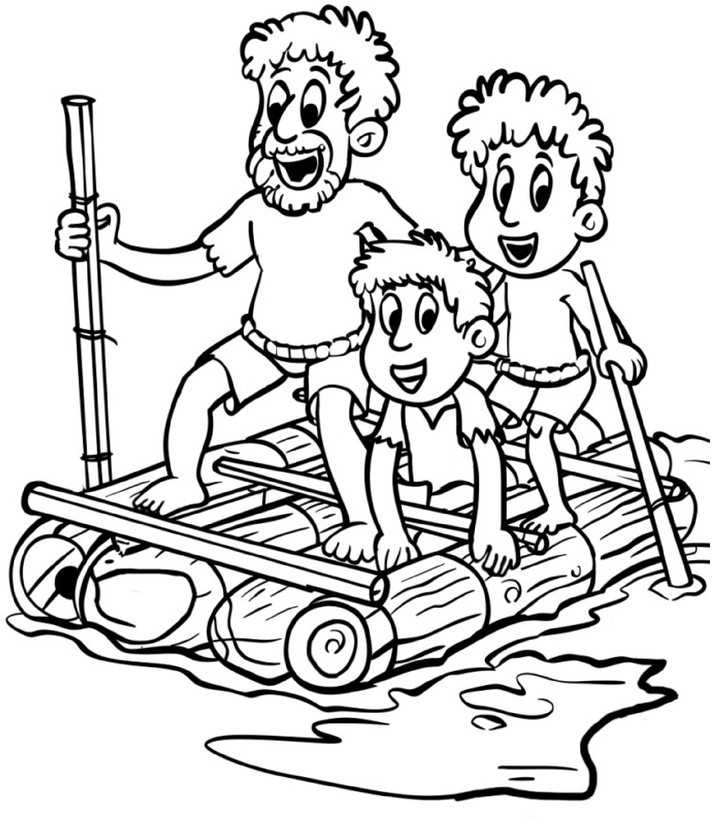 malvorlage-flossfahrt-mit-familie