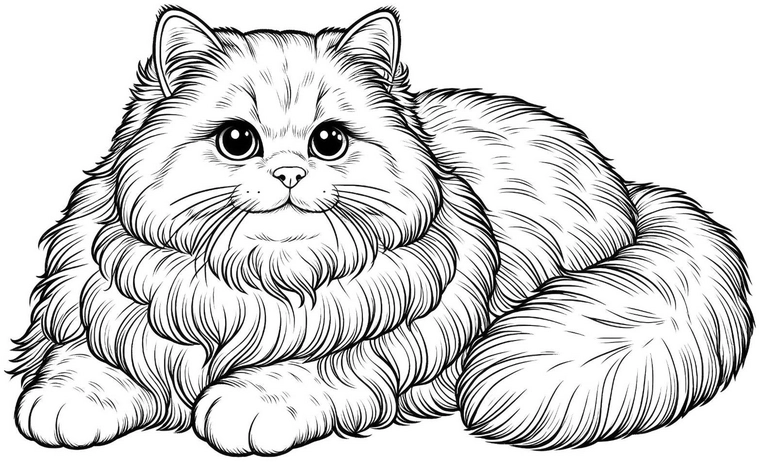 malvorlage-fluffy-katze-zum-ausmalen