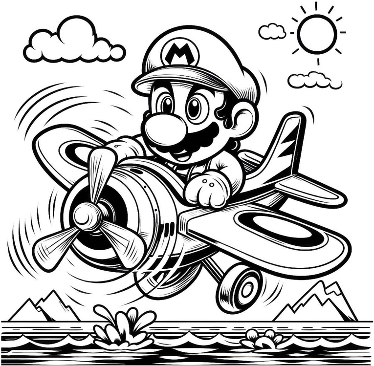 malvorlage-flugzeug-mit-fröhlichem-charakter