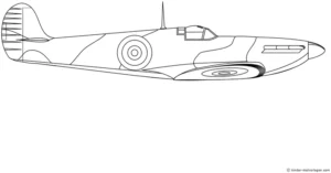 malvorlage-flugzeug-spitfire-ausmalen