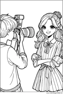 malvorlage-fotograf-und-maedchen-ausmalbild