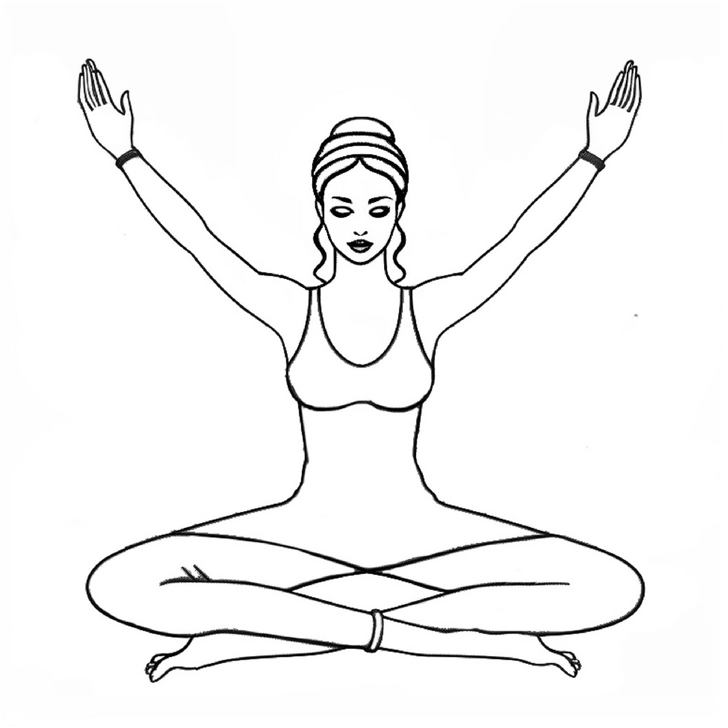 malvorlage-frau-in-achtsamkeitsyoga-positur