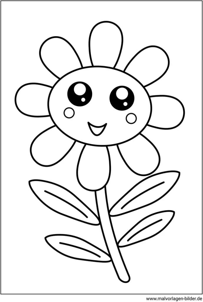 malvorlage-freche-blume-mit-gesicht-ausmalen