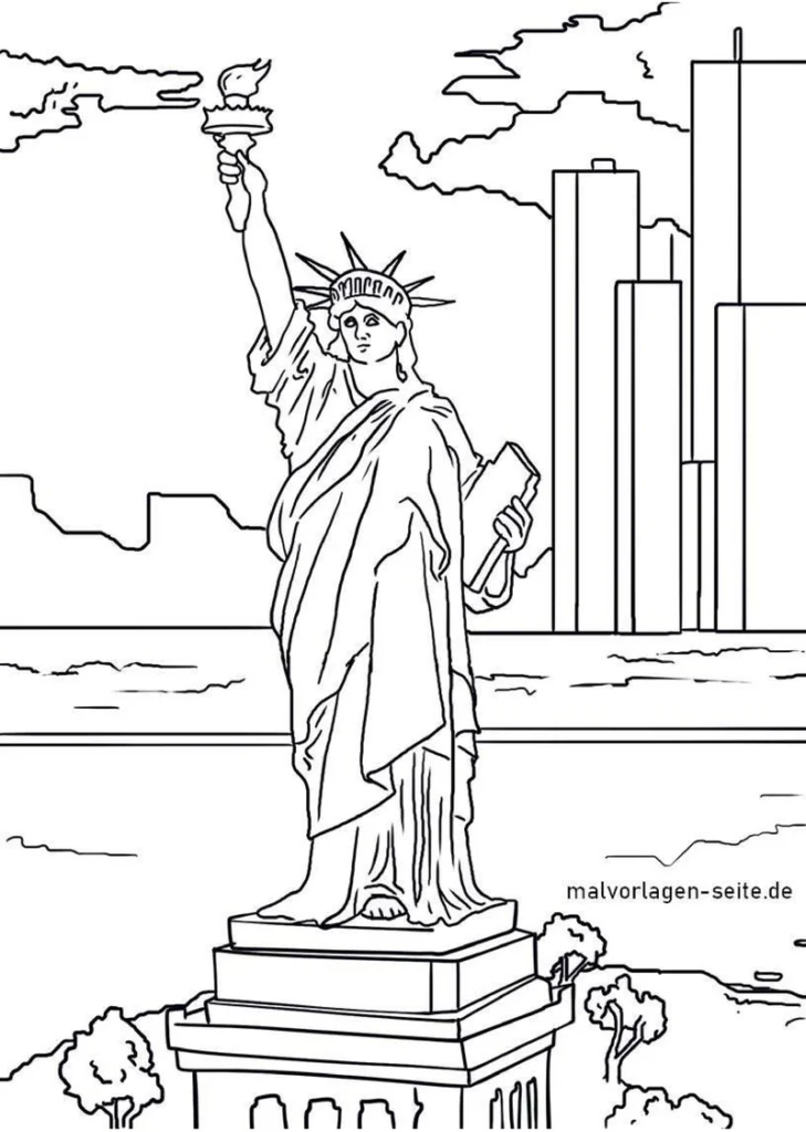 malvorlage-freiheitsstatue-ausmalen