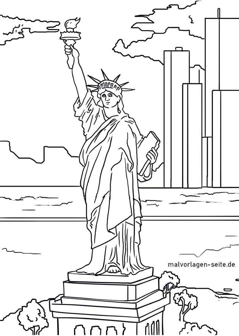 malvorlage-freiheitsstatue-ausmalen