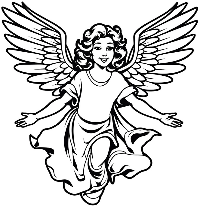 malvorlage-freudiger-engel-ausmalen