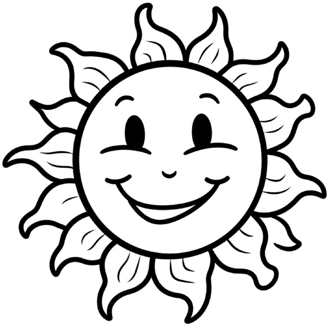 malvorlage-freundliche-sonne-lächelndes-gesicht-ausmalbild