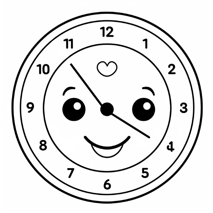 malvorlage-freundliche-uhr-mit-gesicht