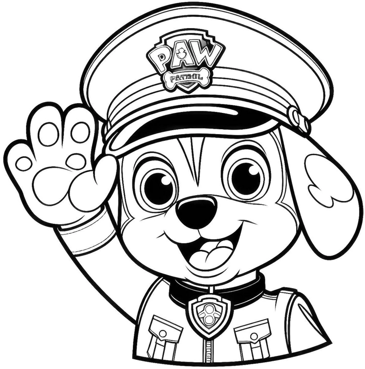 malvorlage-freundlicher-polizeihund-mit-hut