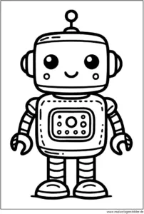 malvorlage-freundlicher-roboter-ausmalen