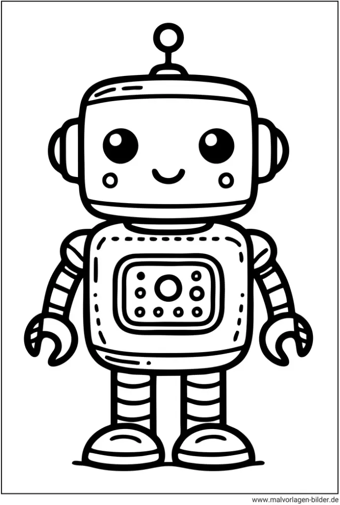 malvorlage-freundlicher-roboter-ausmalen