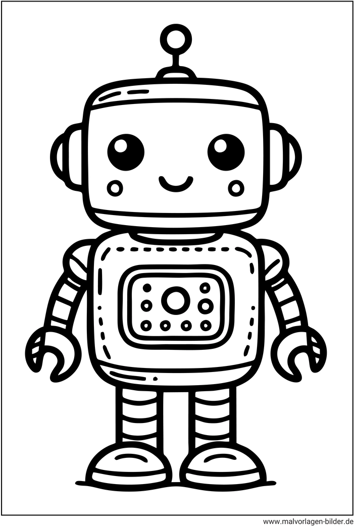 malvorlage-freundlicher-roboter-ausmalen