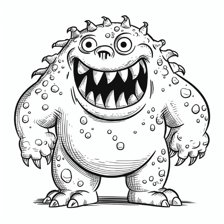 malvorlage-freundliches-und-gruseliges-monster