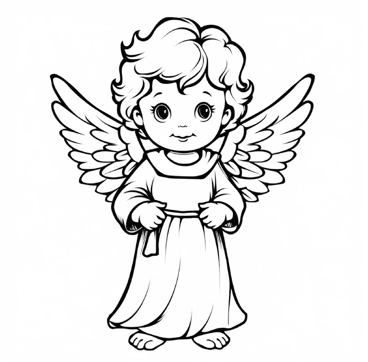 malvorlage-friedlicher-engel-mit-grossen-fluegeln