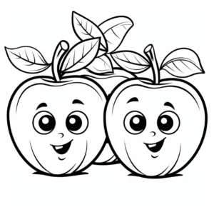 malvorlage-froehliche-aepfel-mit-gesichtern