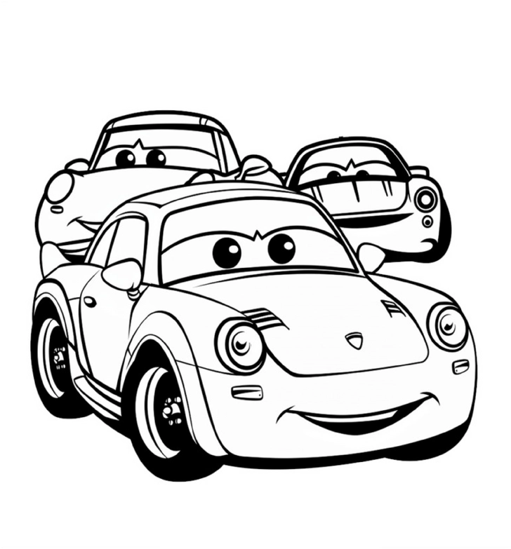 malvorlage-fröhliche-autos-ausmalen