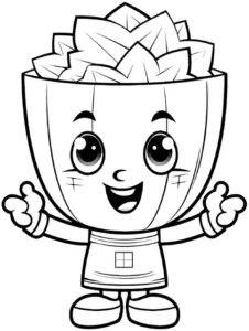 malvorlage-fröhliche-figur-aus-schüssel-voller-lebensmittel