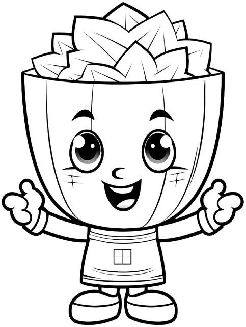 malvorlage-fröhliche-figur-aus-schüssel-voller-lebensmittel