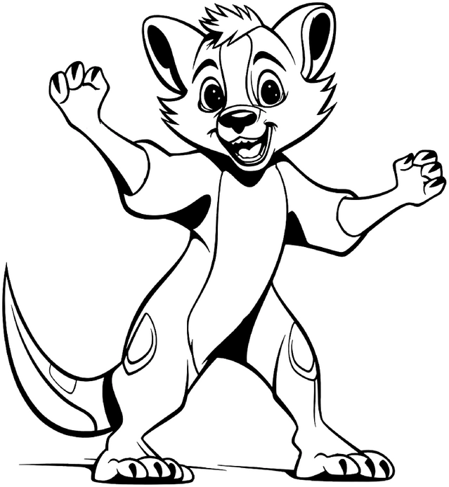 malvorlage-froehliche-hyaene-zum-ausmalen