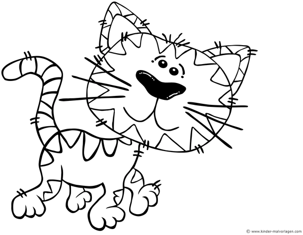malvorlage-froehliche-katze-mit-lustigen-gesichtszuegen