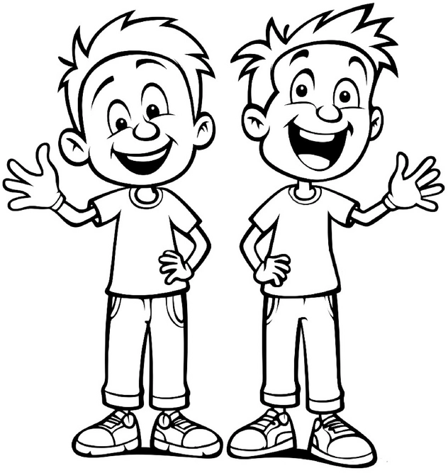 malvorlage-froehliche-kinder-hallo-winken