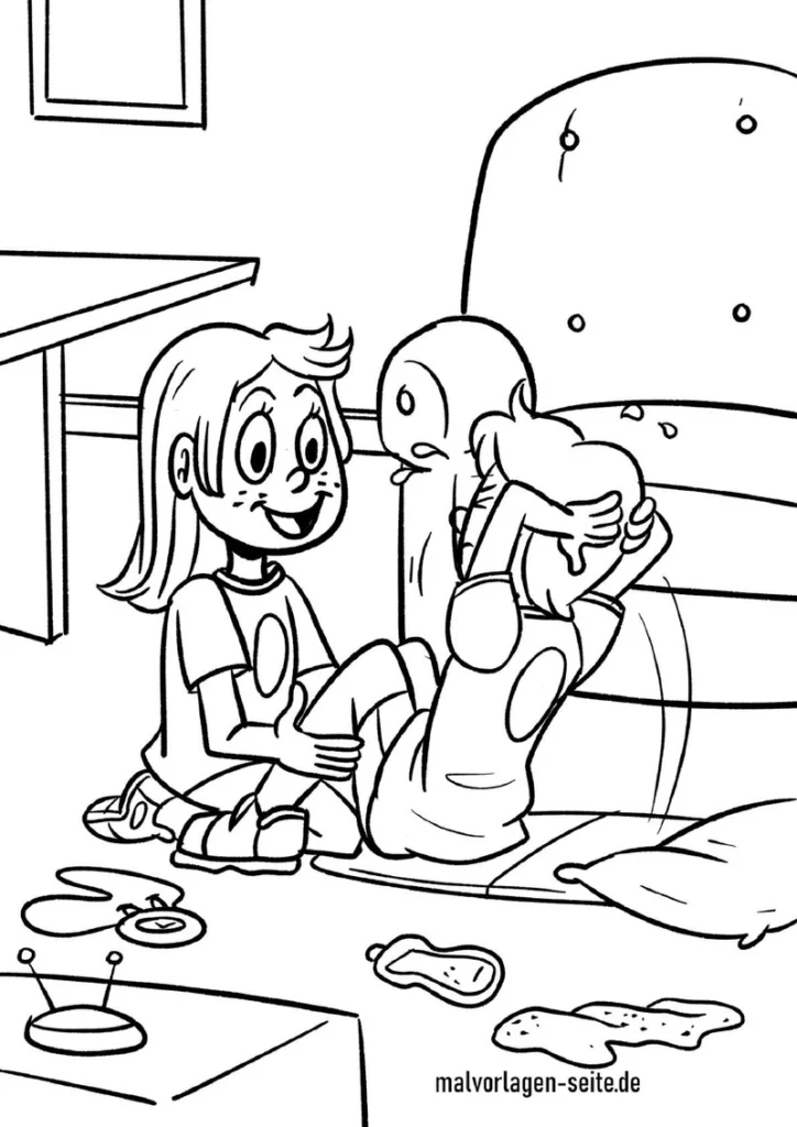 malvorlage-fröhliche-kinder-neugieriges-wesen