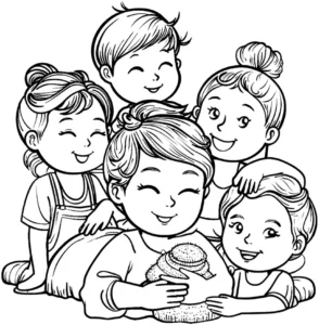 malvorlage-froehliche-kindergruppe-mit-spielzeug