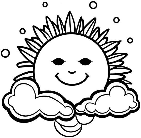malvorlage-froehliche-sonne-mit-wolken-und-gesicht