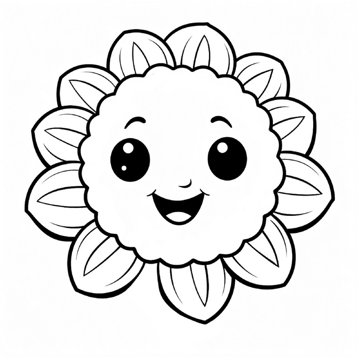 malvorlage-fröhliche-sonnenblume-ausmalbild