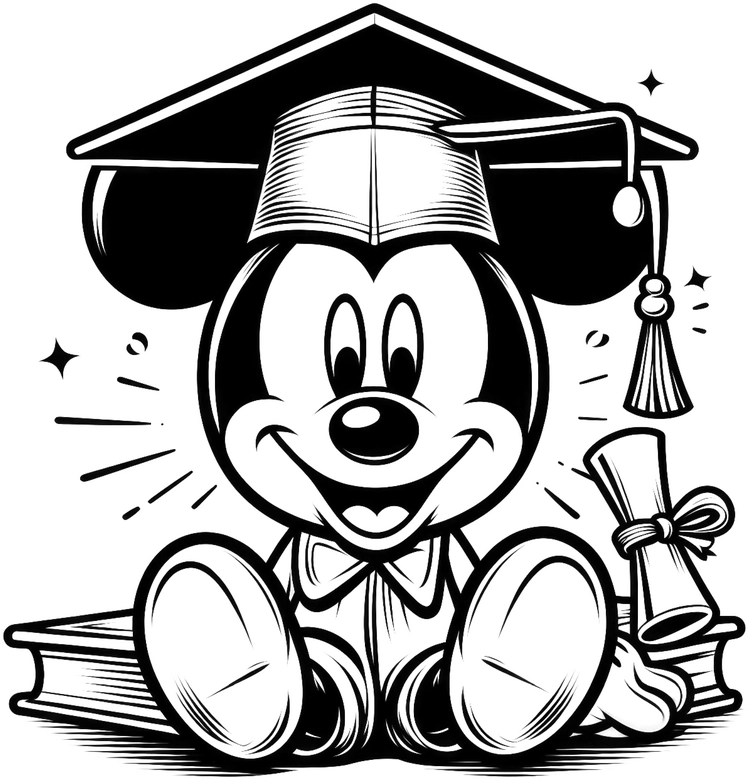 malvorlage-fröhlicher-abschluss-mit-buch-und-diplom