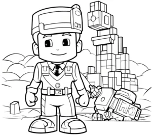 malvorlage-froehlicher-baumeister-mit-roboter-auf-baustelle