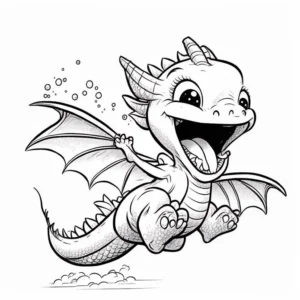 malvorlage-froehlicher-drache-fliegende-fluegel
