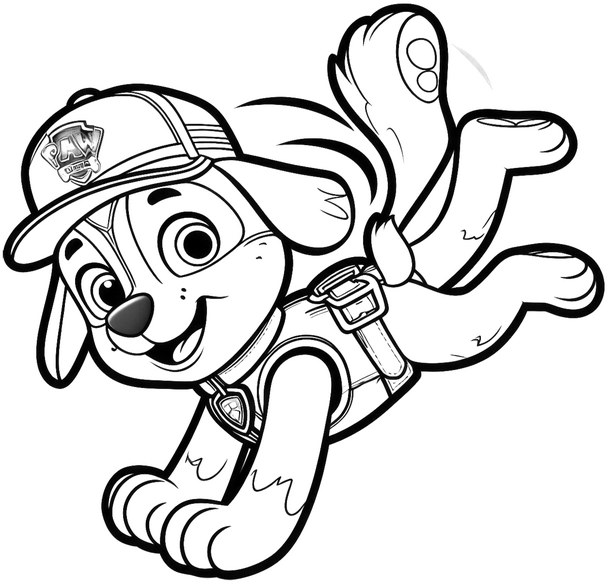 malvorlage-fröhlicher-hund-in-aktion