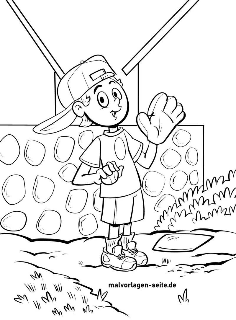 malvorlage-froehlicher-junge-im-garten