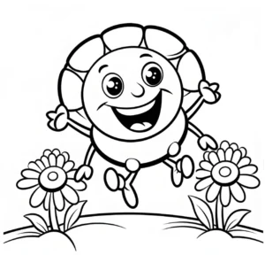 malvorlage-froehlicher-marienkaefer-blumen