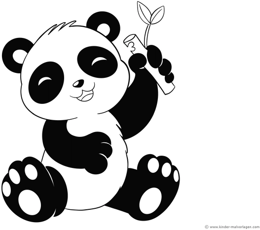 malvorlage-fröhlicher-panda-mit-zweig