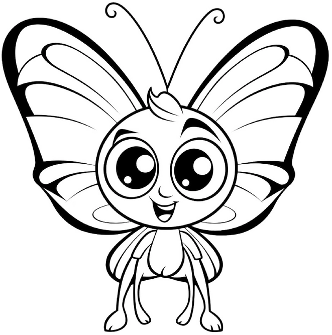 malvorlage-froehlicher-schmetterling-mit-grossen-augen