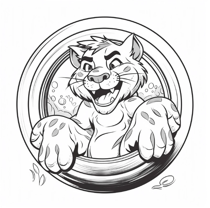 malvorlage-froehlicher-tiger-aus-wasserfenster