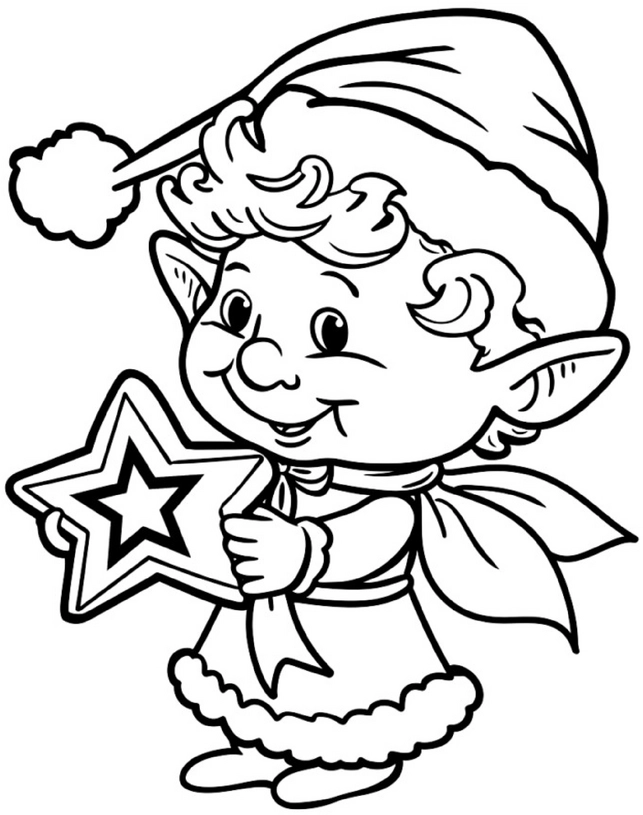 malvorlage-froehlicher-wichtel-mit-stern