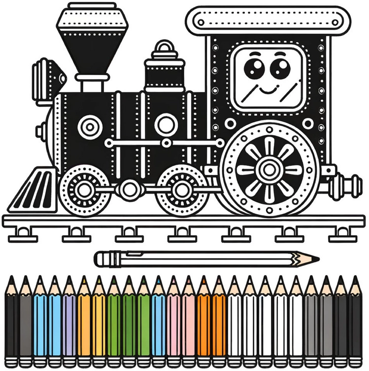 malvorlage-froehlicher-zug-ausmalen