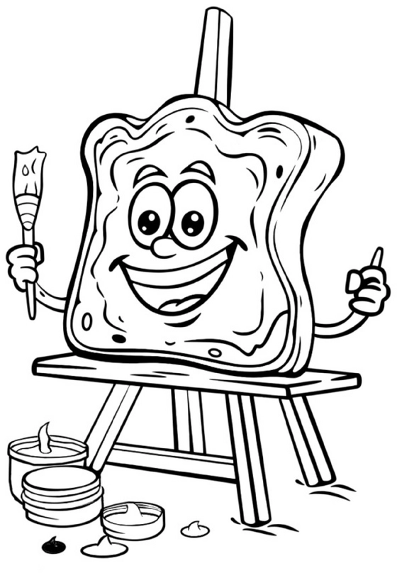 malvorlage-froehliches-brot-auf-staffelei