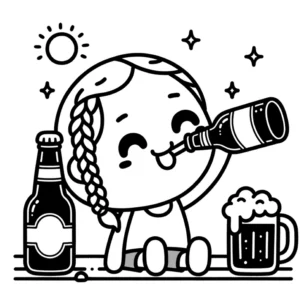 malvorlage-froehliches-kind-mit-getraenken