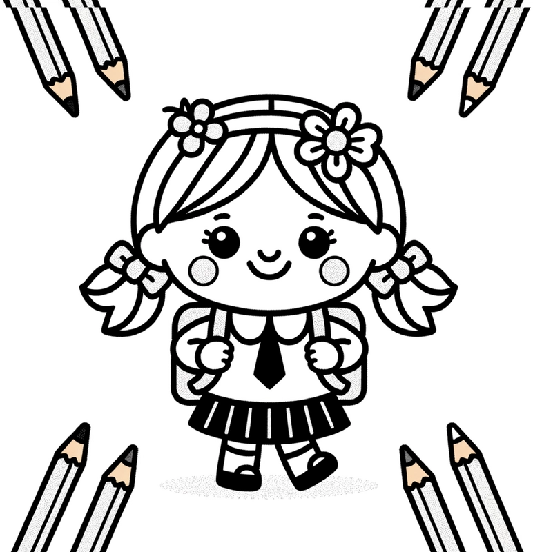 malvorlage-froehliches-kind-mit-rucksack-und-buntstiften