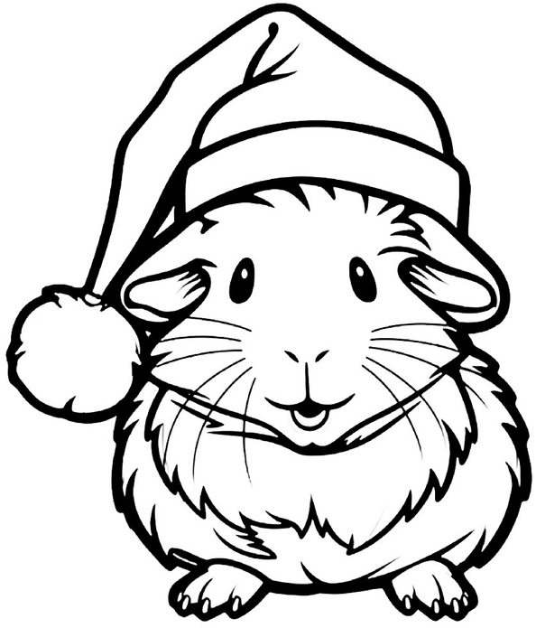 malvorlage-froehliches-meerschweinchen-weihnachten