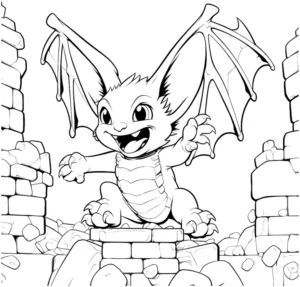 malvorlage-fröhliches-monster-mit-flügeln